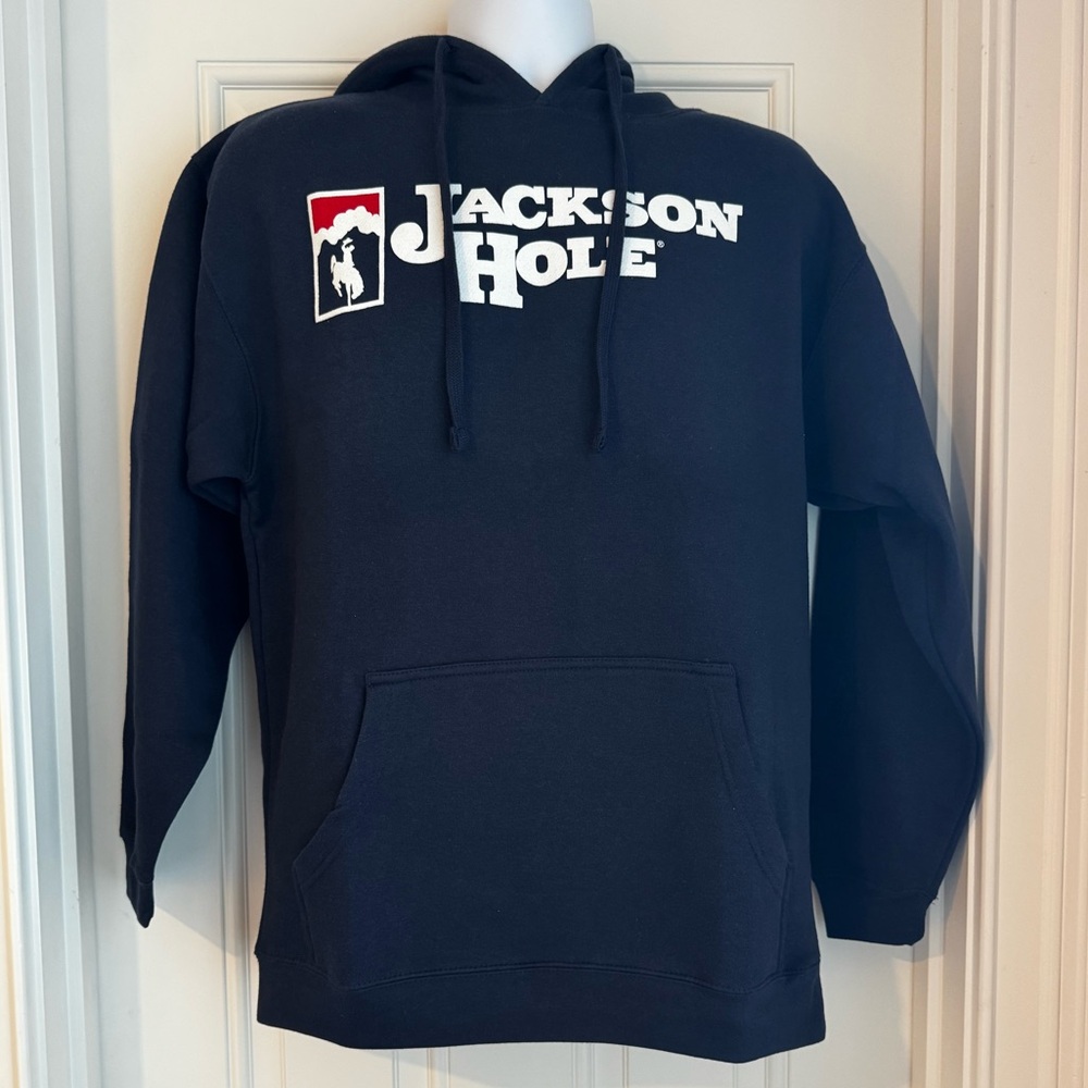 NWT Jackson Hole Hooded Sweatshirt Horizontal Bronco Hoody Size M